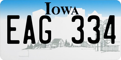 IA license plate EAG334