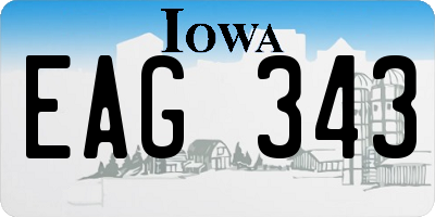 IA license plate EAG343