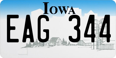 IA license plate EAG344