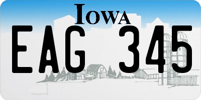 IA license plate EAG345