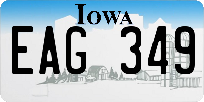 IA license plate EAG349