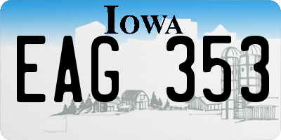 IA license plate EAG353