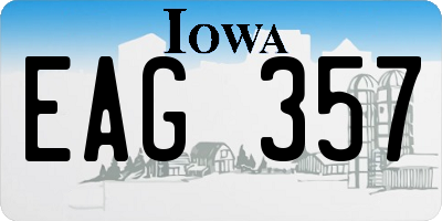 IA license plate EAG357