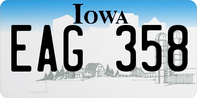 IA license plate EAG358