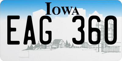 IA license plate EAG360