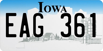 IA license plate EAG361