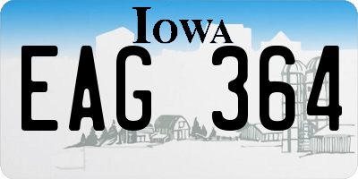 IA license plate EAG364