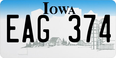 IA license plate EAG374