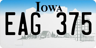 IA license plate EAG375