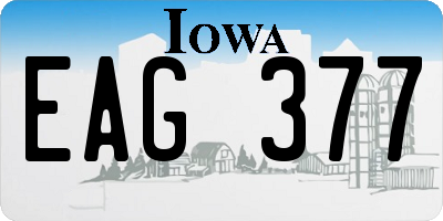 IA license plate EAG377