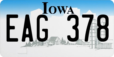 IA license plate EAG378