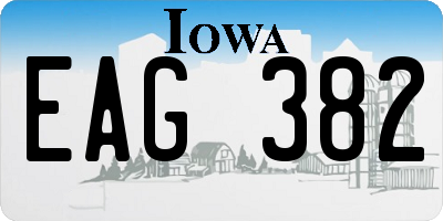 IA license plate EAG382