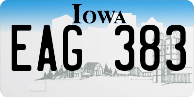 IA license plate EAG383