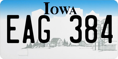 IA license plate EAG384