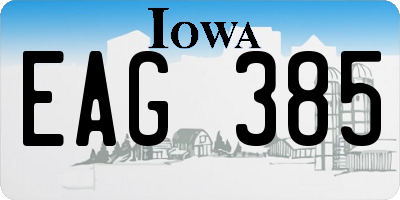 IA license plate EAG385