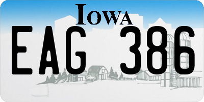 IA license plate EAG386