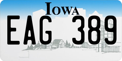 IA license plate EAG389