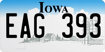 IA license plate EAG393