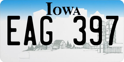 IA license plate EAG397