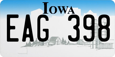 IA license plate EAG398