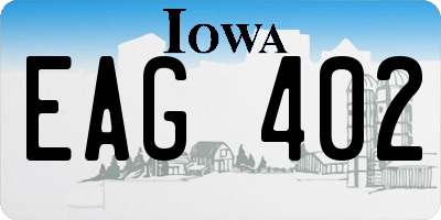 IA license plate EAG402