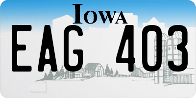 IA license plate EAG403