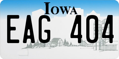 IA license plate EAG404