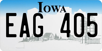 IA license plate EAG405