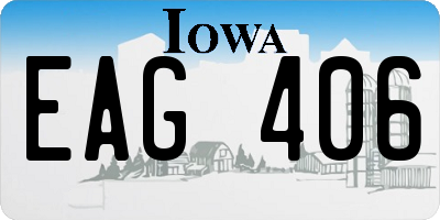 IA license plate EAG406