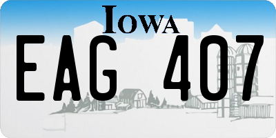 IA license plate EAG407