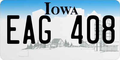 IA license plate EAG408