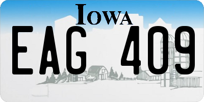 IA license plate EAG409