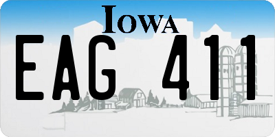 IA license plate EAG411