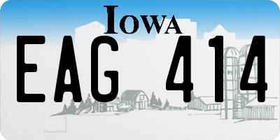 IA license plate EAG414