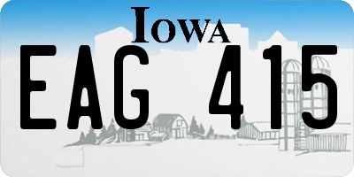 IA license plate EAG415