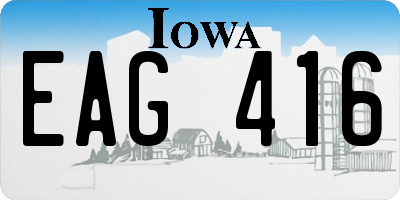 IA license plate EAG416