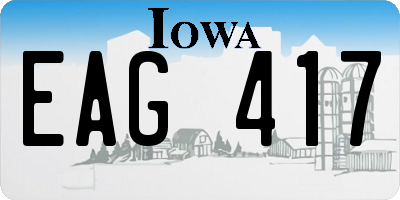 IA license plate EAG417