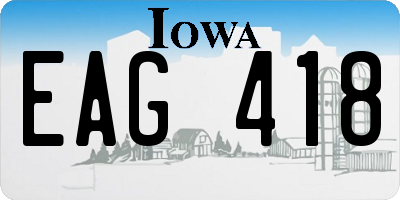 IA license plate EAG418