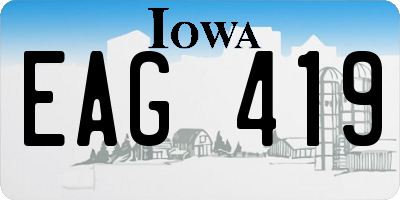 IA license plate EAG419