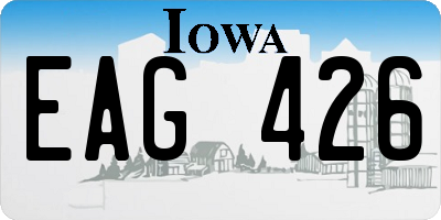 IA license plate EAG426