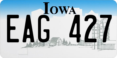 IA license plate EAG427