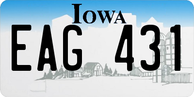 IA license plate EAG431