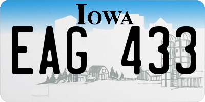 IA license plate EAG433