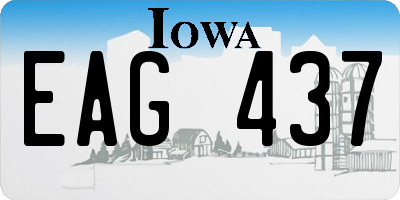 IA license plate EAG437