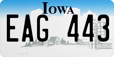 IA license plate EAG443