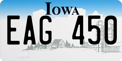 IA license plate EAG450