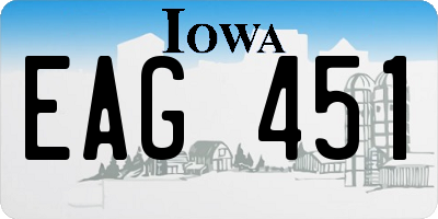 IA license plate EAG451