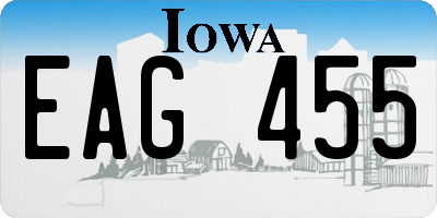 IA license plate EAG455