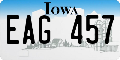 IA license plate EAG457