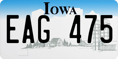 IA license plate EAG475